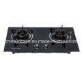 2 Burners Tempered Glass Top Brass 120mm Brass Burner Cooker/Gas Stove